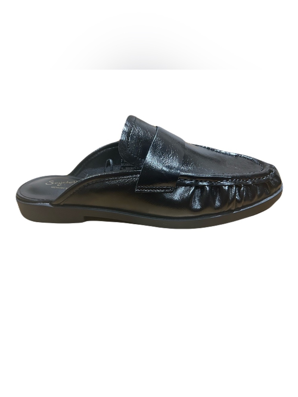 Seychelles Ruched Black Slip-On Loafer Mule Memory Foam 7 7.5 8